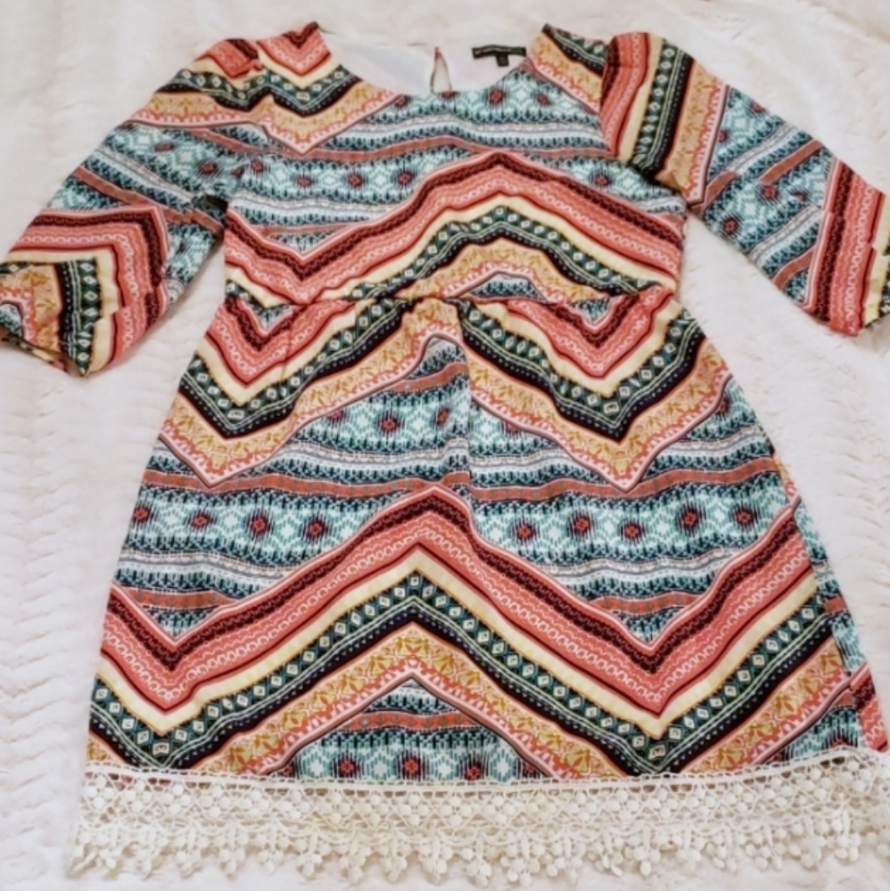 My Michelle multicolor Chevron stripe dress euc